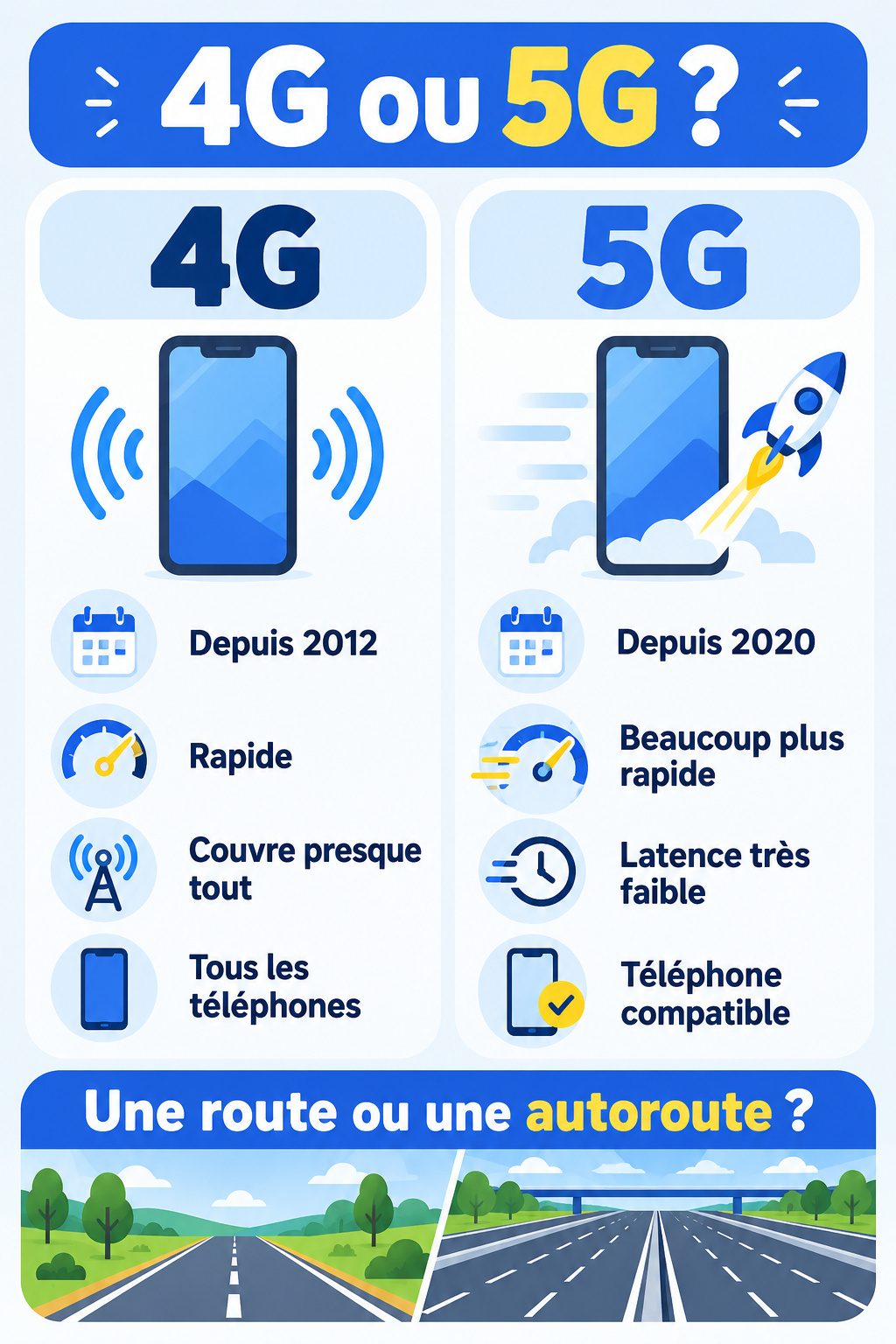 Différence entre 4G et 5G : infographie comparative