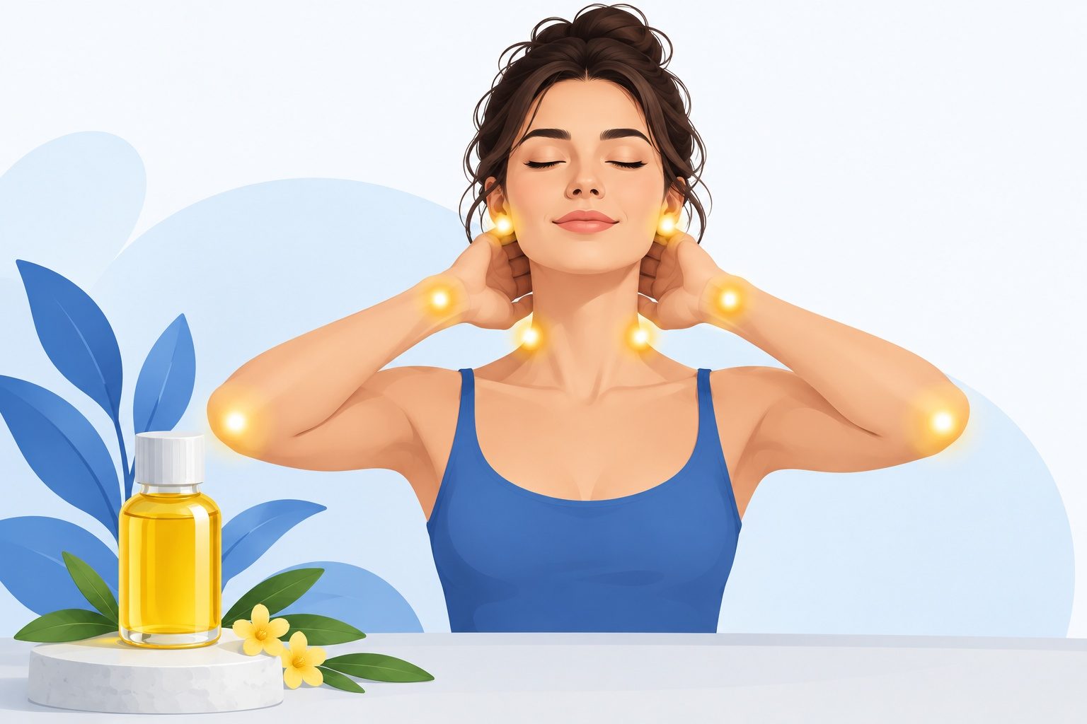 Les points d'application du parfum : poignets, cou, derrière les oreilles, creux des coudes