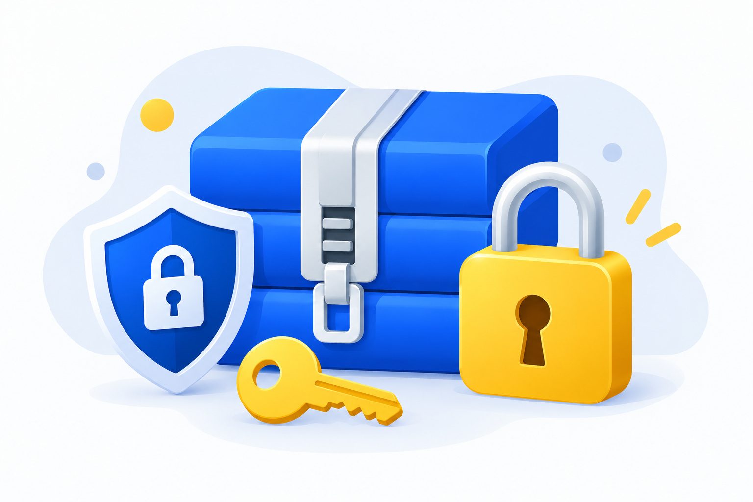 Archive compressée protégée par un cadenas et un bouclier