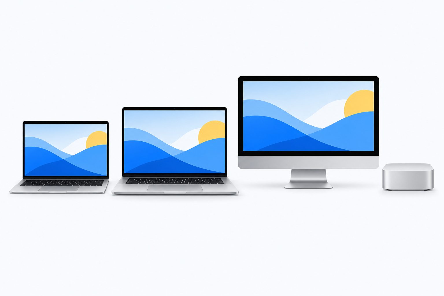 Les ordinateurs de la gamme Mac : portables, tout-en-un et ordinateur de bureau compact