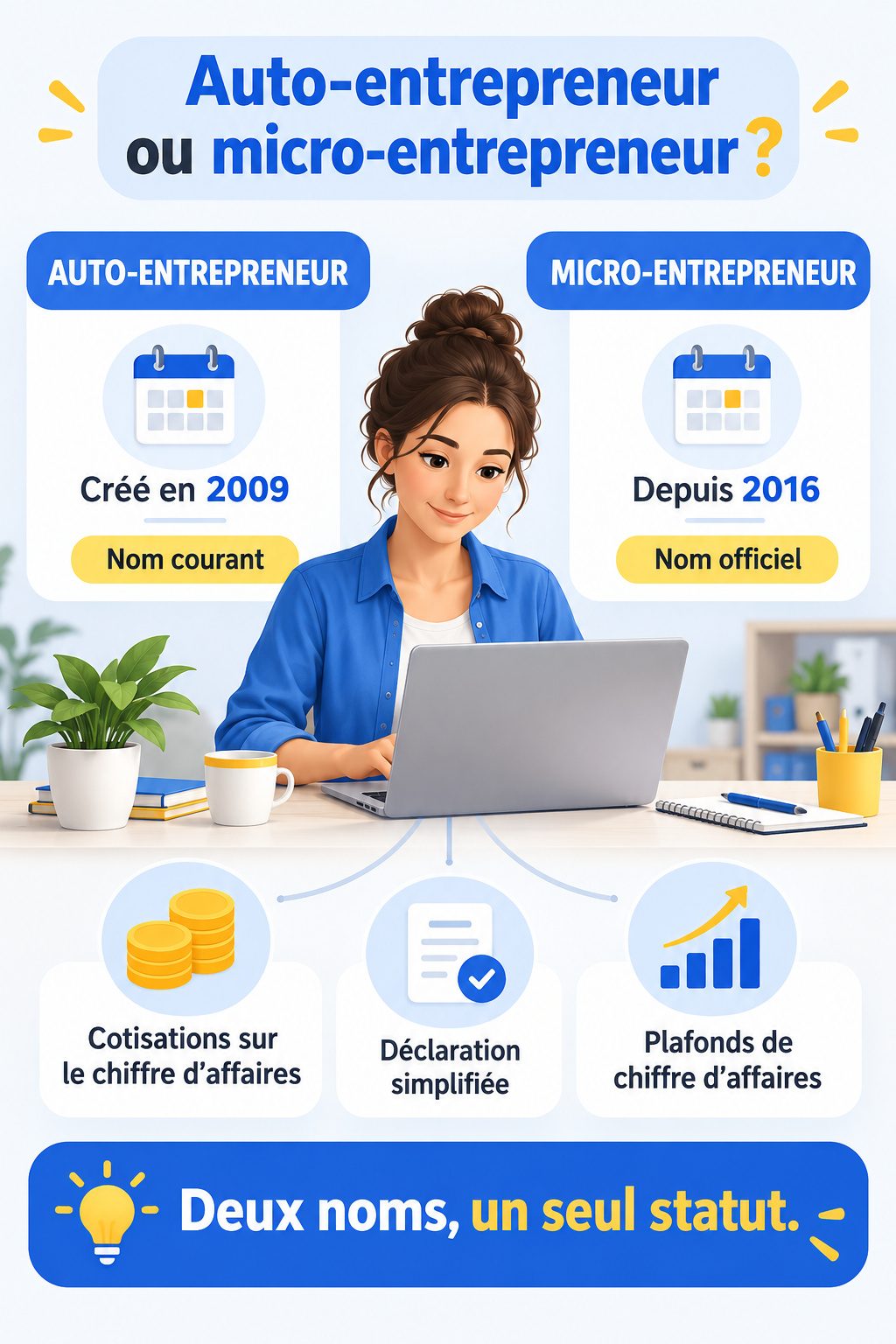 Différence entre auto-entrepreneur et micro-entrepreneur : infographie