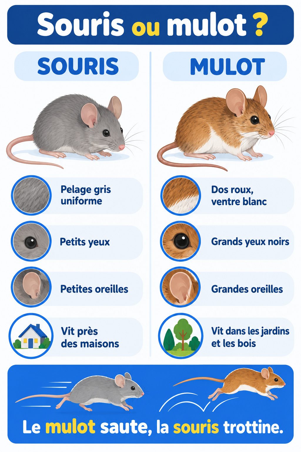 Différence entre souris et mulot : infographie comparative