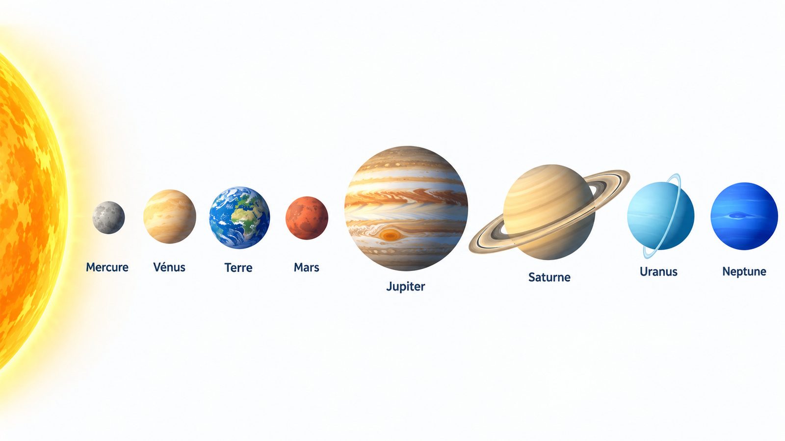 Le Système solaire : le Soleil et les 8 planètes, de Mercure à Neptune